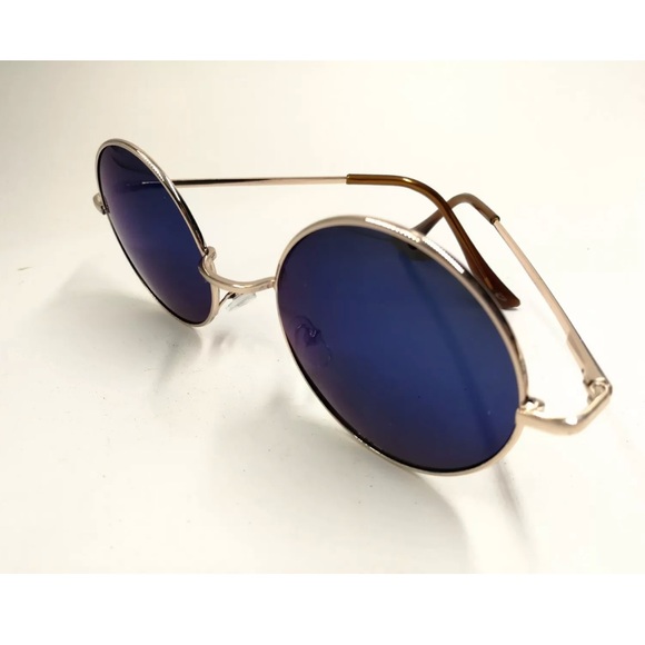 Round Dark Blue Lens Sunglasses - Picture 5 of 5